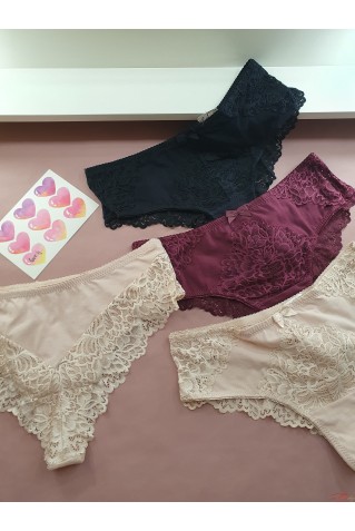 Трусики бразиліана з бавовни з мереживом Annajolly 61014